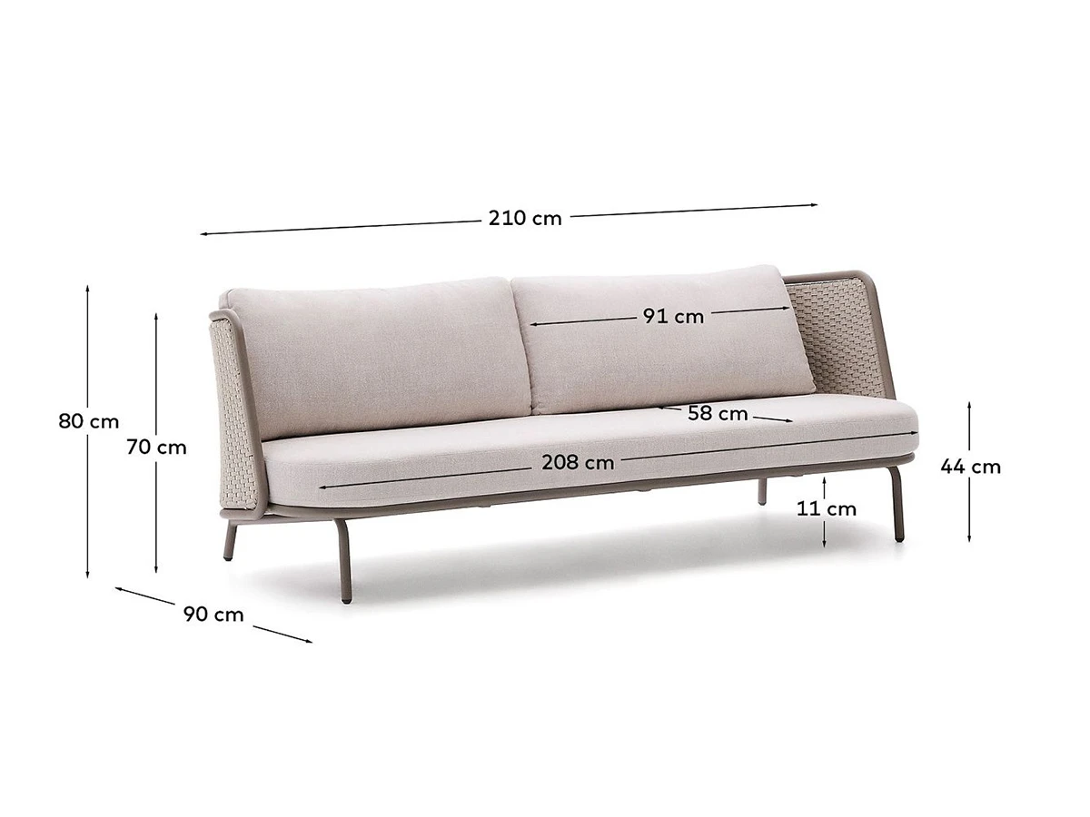 Уличный 3-местный диван Sedalis 949253  - фото 3
