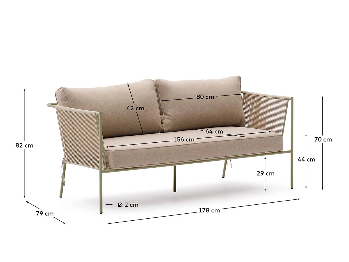 Уличный 2-х местный диван Zivia 949462