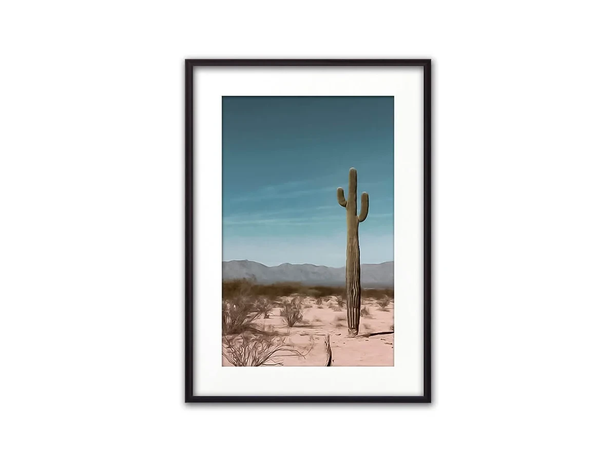 Постер в рамке Кактус в пустыне 21х30 см 647812