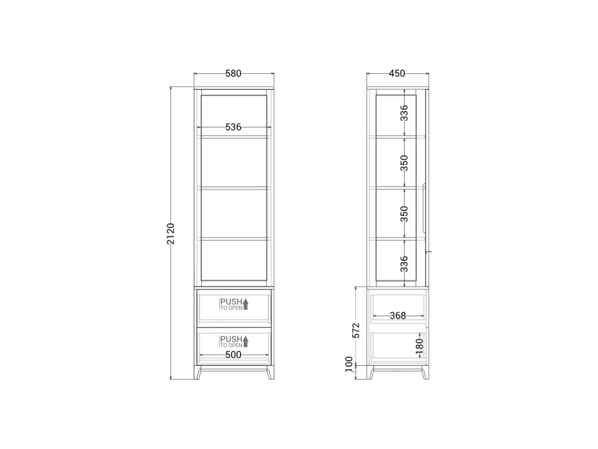 Узкая витрина Case CS164/2 951388  - фото 6