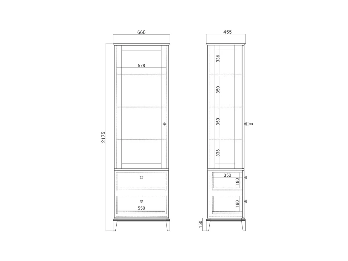 Узкая витрина CR164/2 951410  - фото 7