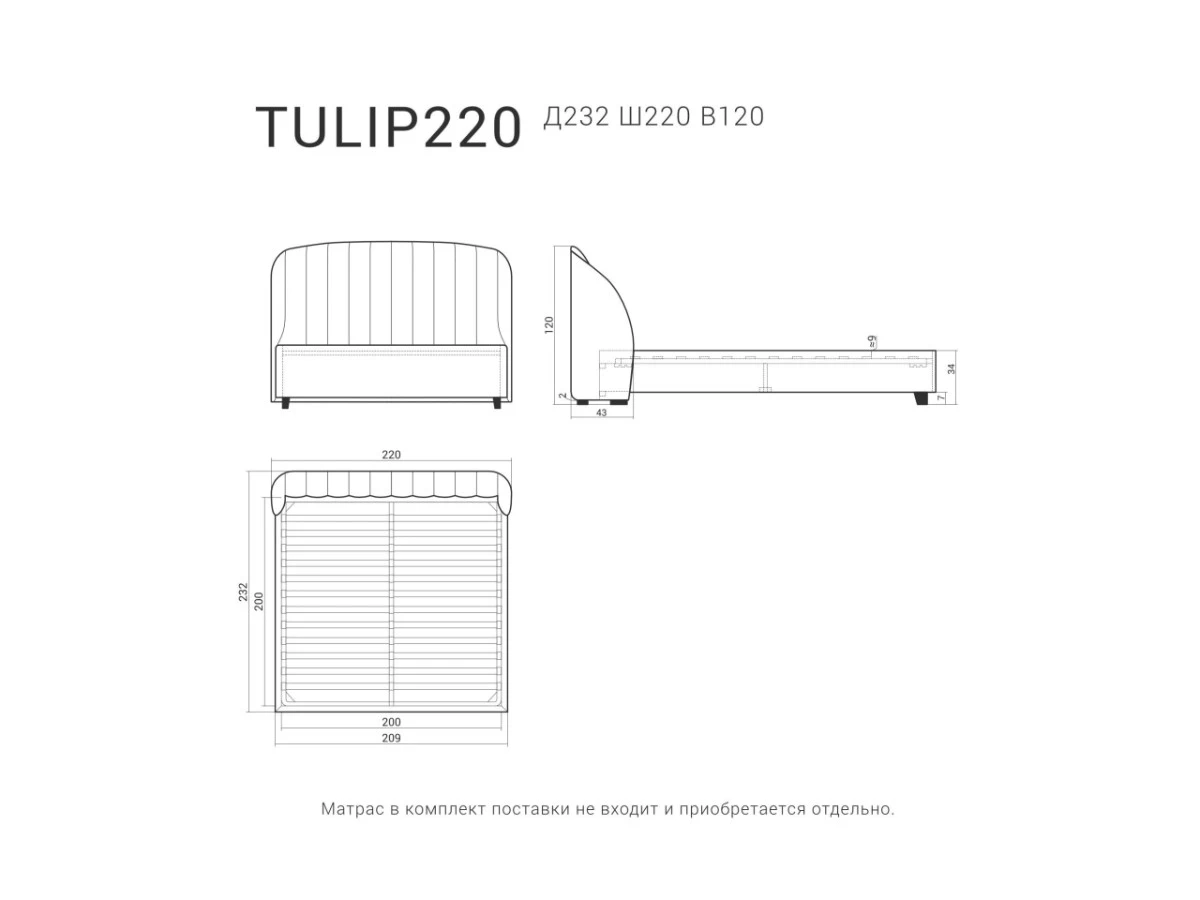 Кровать TULIP 220 951466  - фото 5