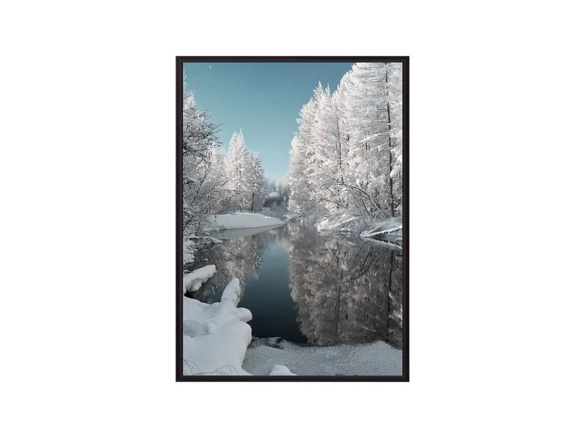 Постер в рамке Зимнее озеро 21х30 см 648102  - фото 1