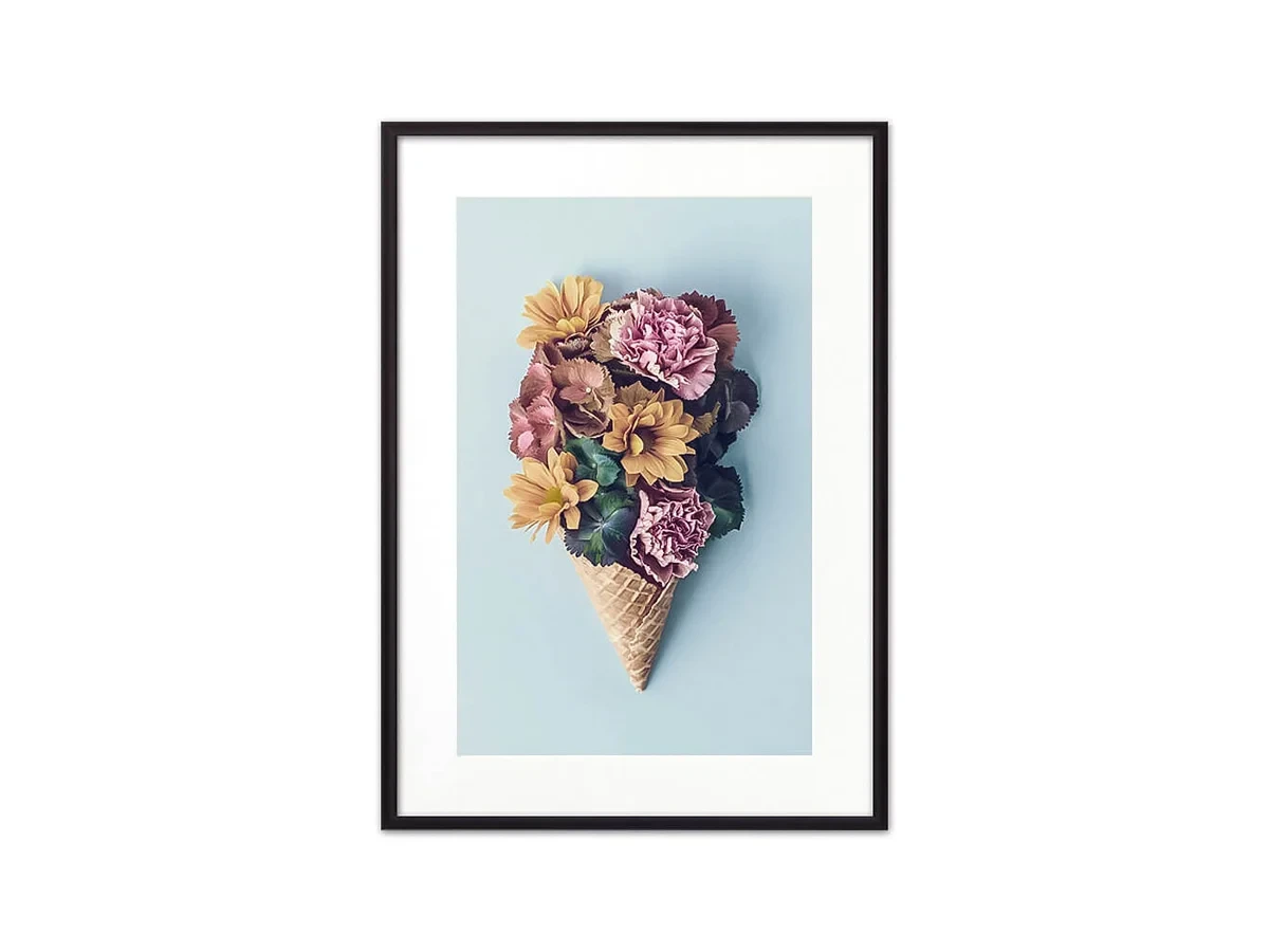 Постер в рамке Цветочное мороженое 21х30 см 648310