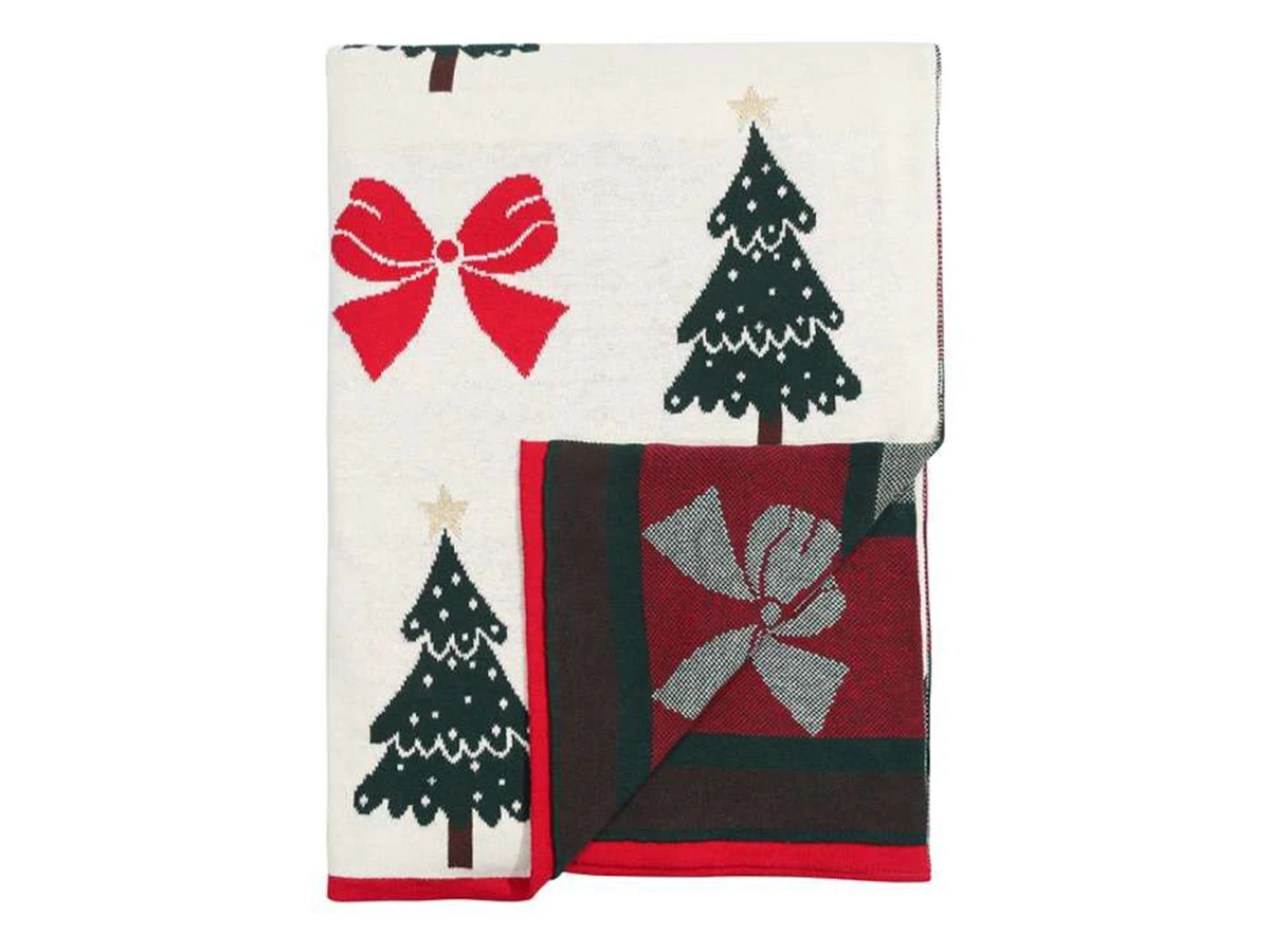 Плед из хлопка с новогодним рисунком Christmas Bows 954362  - фото 3