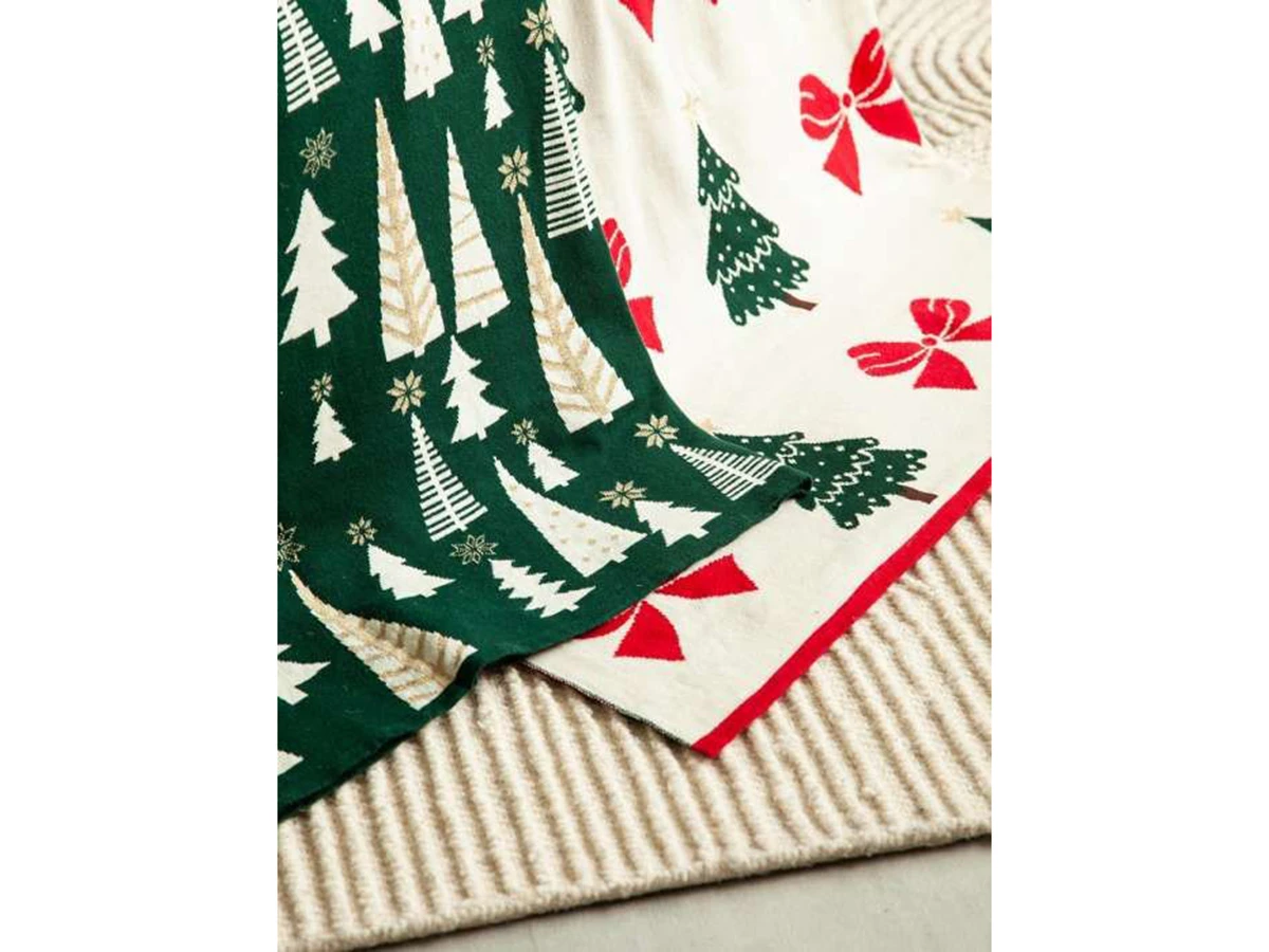 Плед из хлопка с новогодним рисунком Christmas Bows 954362  - фото 6