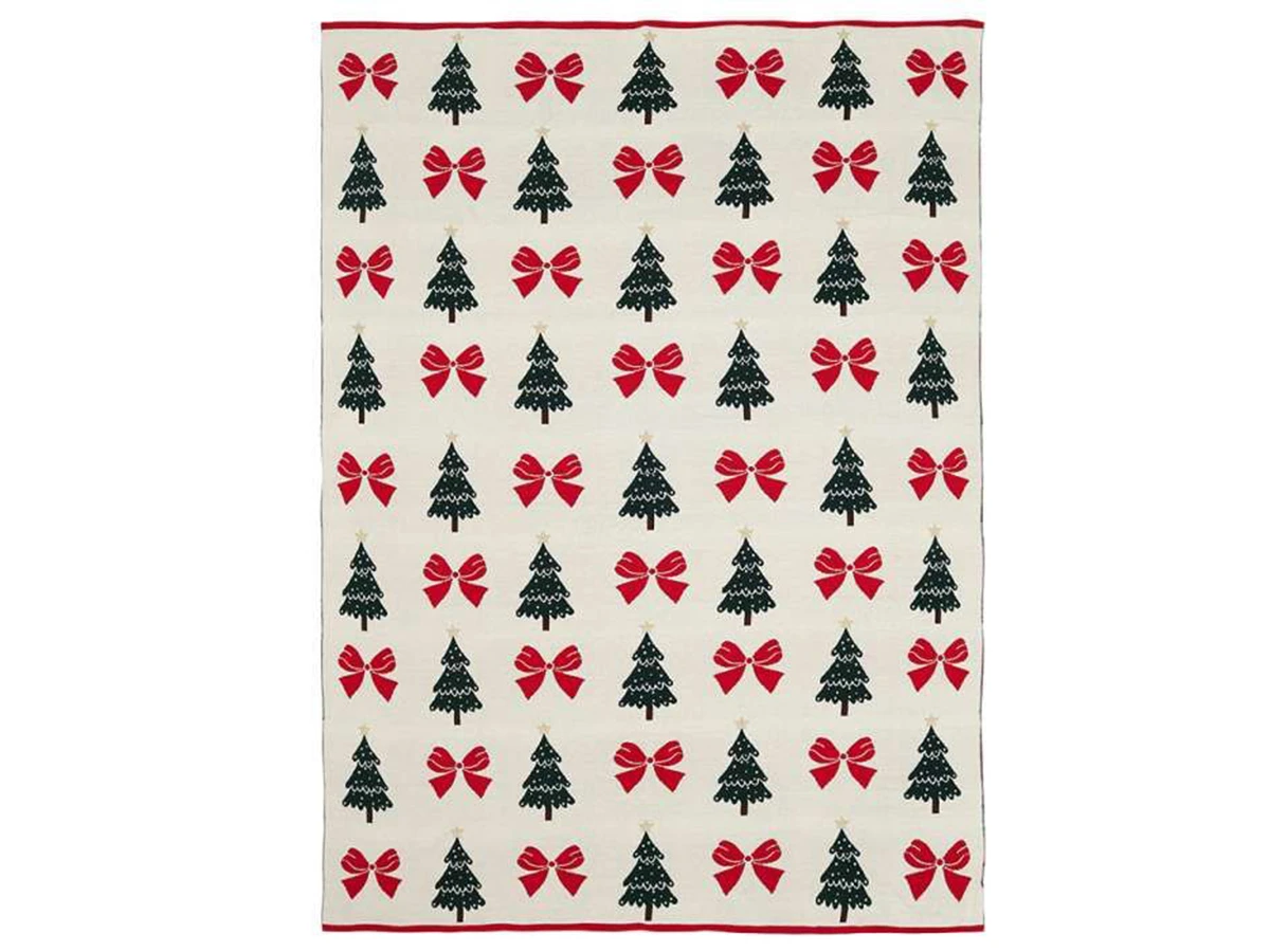 Плед из хлопка с новогодним рисунком Christmas Bows 954362
