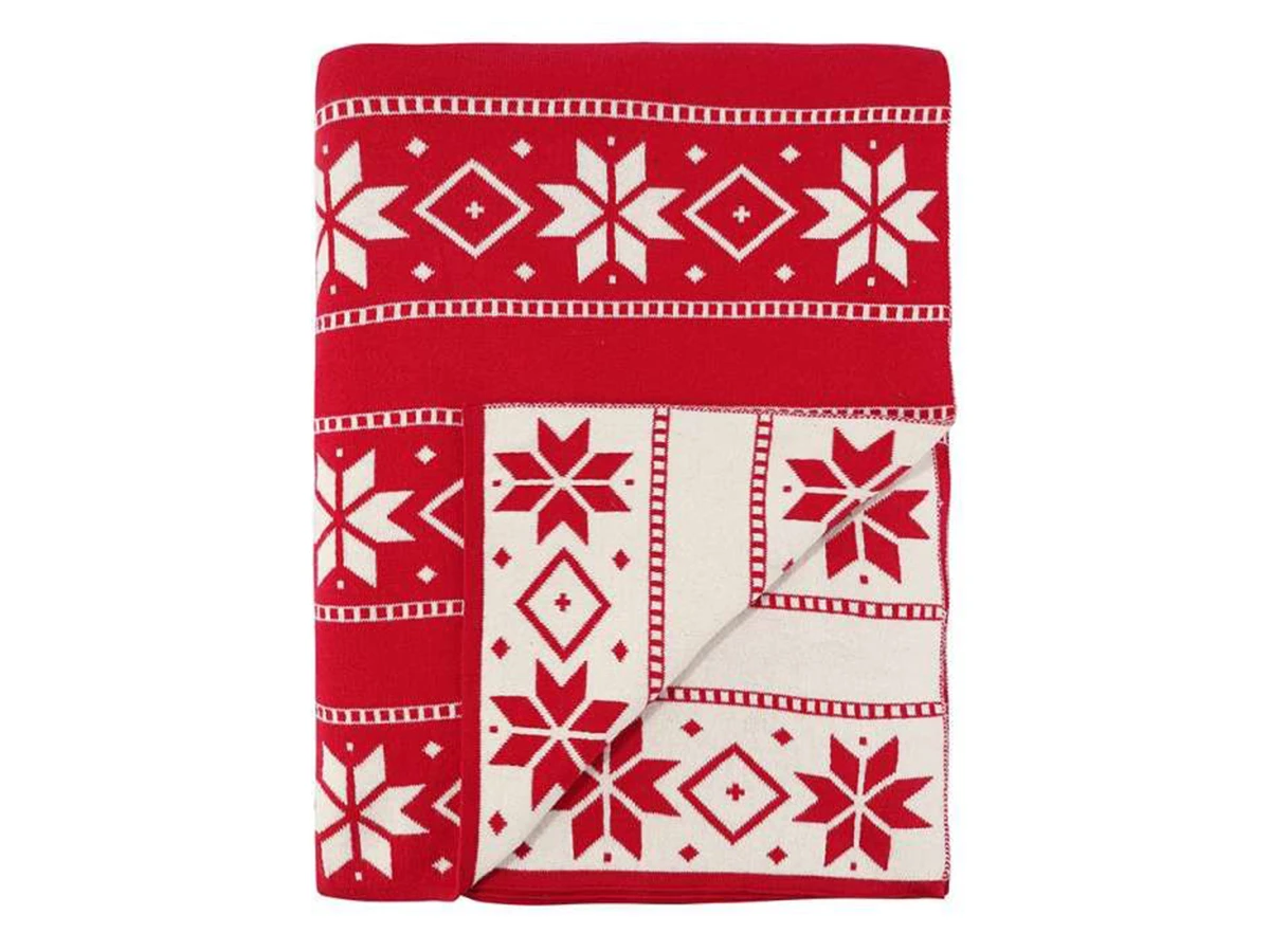 Плед из хлопка с новогодним рисунком Frostwork 954364