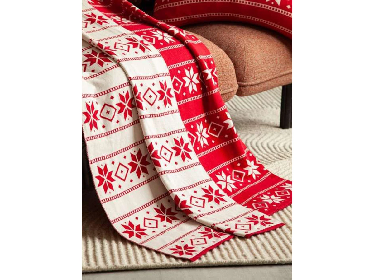 Плед из хлопка с новогодним рисунком Frostwork 954364  - фото 6