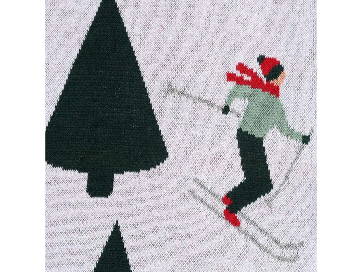 Плед из хлопка с новогодним рисунком Let's Ski 954369  - фото 4