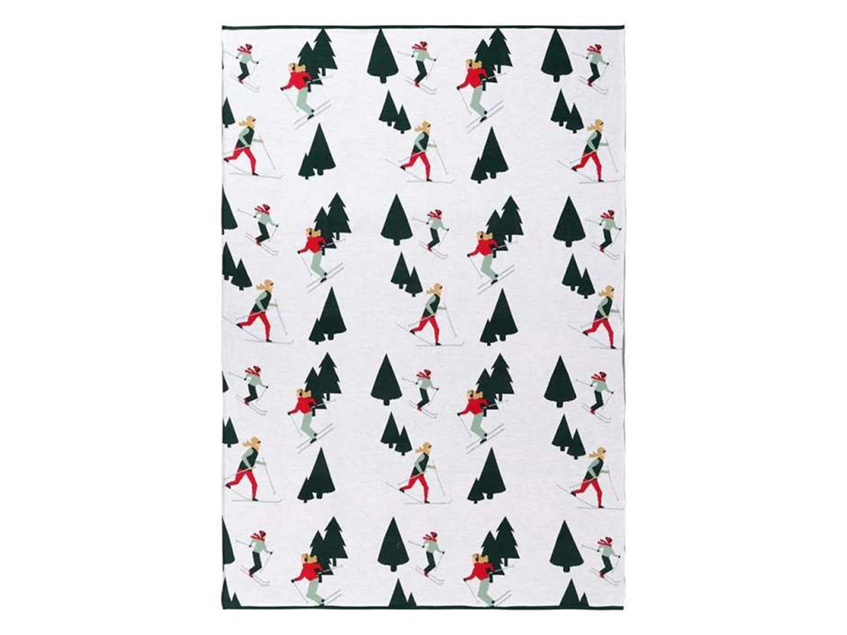 Плед из хлопка с новогодним рисунком Let's Ski 954369  - фото 3