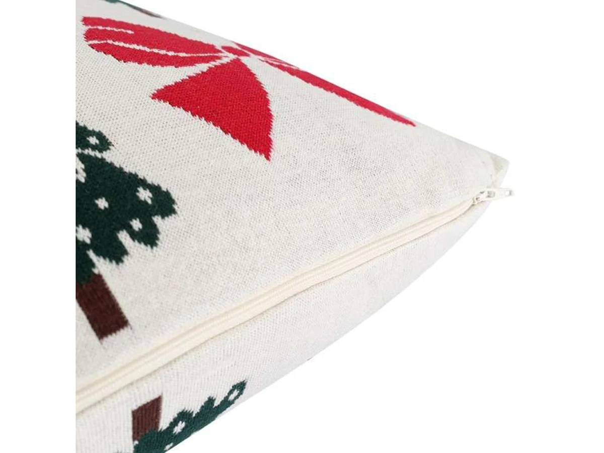 Подушка вязаная с новогодним рисунком Christmas Bows 954378  - фото 3