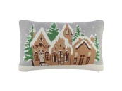Подушка вязаная с новогодним рисунком Christmas Village