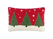 Подушка вязаная с новогодним рисунком Festive Wood
