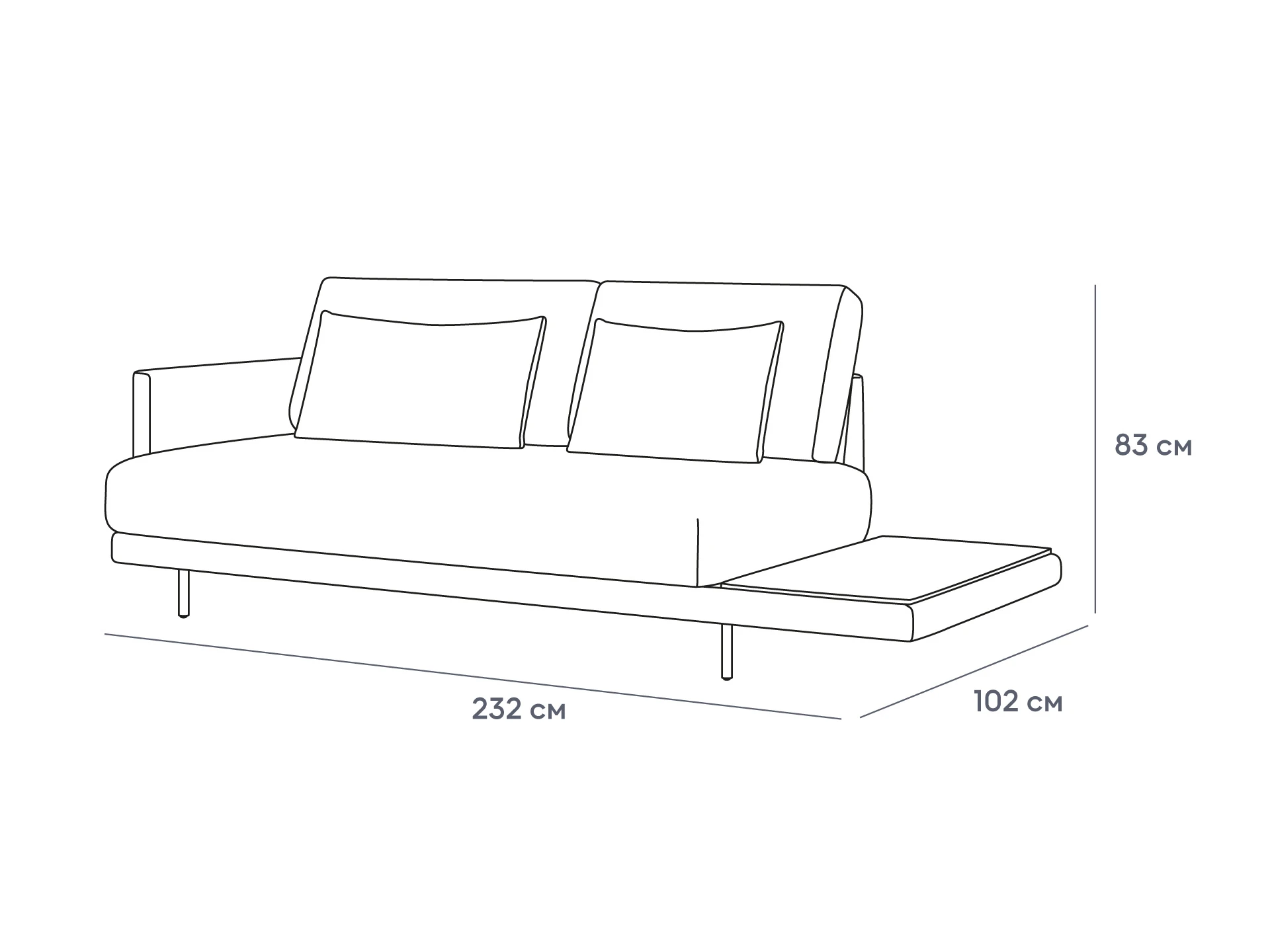 Кушетка Ricadi левая 954670  - фото 3