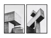 Набор из 2-х репродукций картин на холсте Структура форм, 2025г.