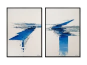 Набор из 2-х репродукций картин на холсте Геометрия весенних рек, 2025г.
