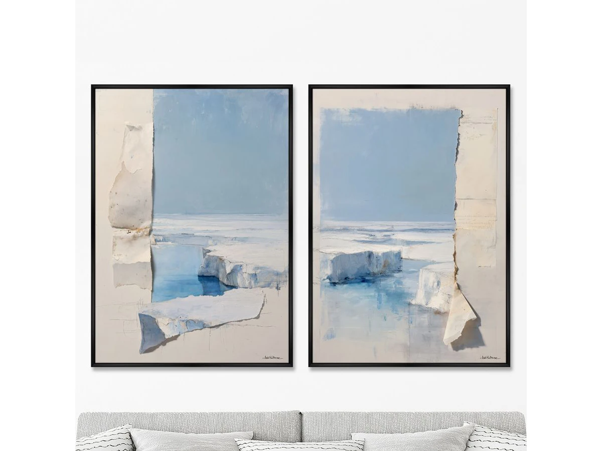 Набор из 2-х репродукций картин на холсте Движение ледяных полей, 2025г. 959856