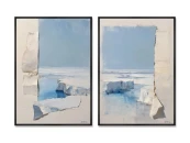 Набор из 2-х репродукций картин на холсте Движение ледяных полей, 2025г.