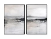 Набор из 2-х репродукций картин на холсте Ледяные пустыни Крайнего Севера, 2025г.