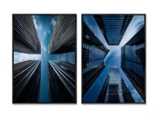 Набор из 2-х репродукций картин на холсте Урбанистический пейзаж, 2025г.