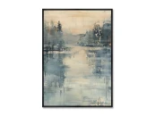 Репродукция картины на холсте Весеннее половодье в лесу, No 1, 2025г.