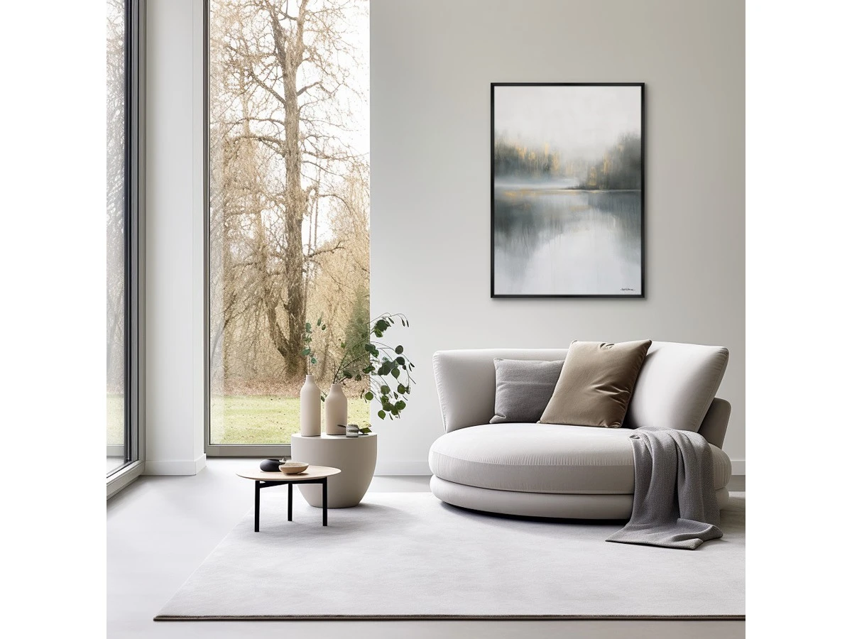 Репродукция картины на холсте Туманное утро на озере, No 1, 2025г. 960902  - фото 3