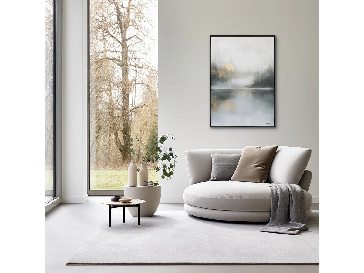 Репродукция картины на холсте Туманное утро на озере, No 2, 2025г. 960905  - фото 3