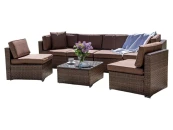 Плетеный модульный диван