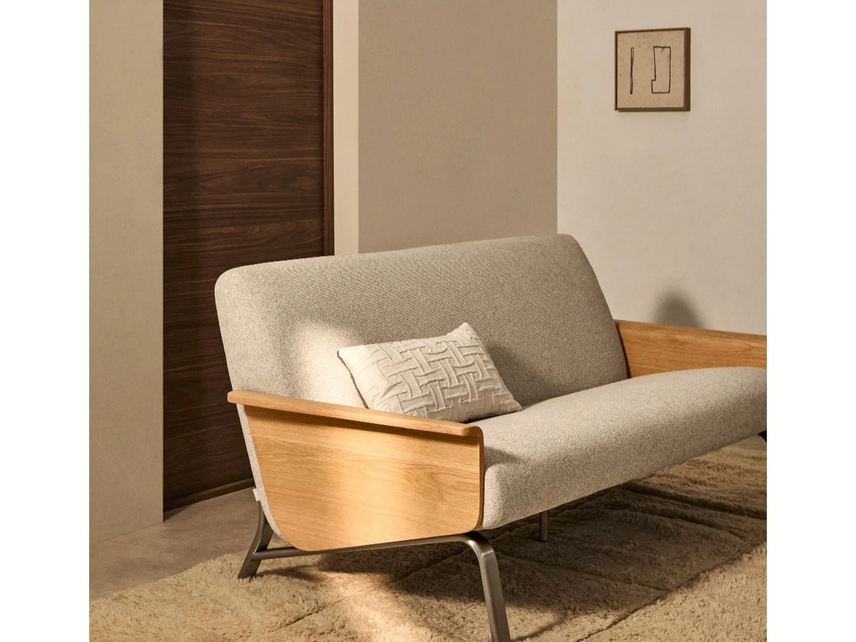 2-местный диван Amsen бежевый с подлокотниками 961967  - фото 3