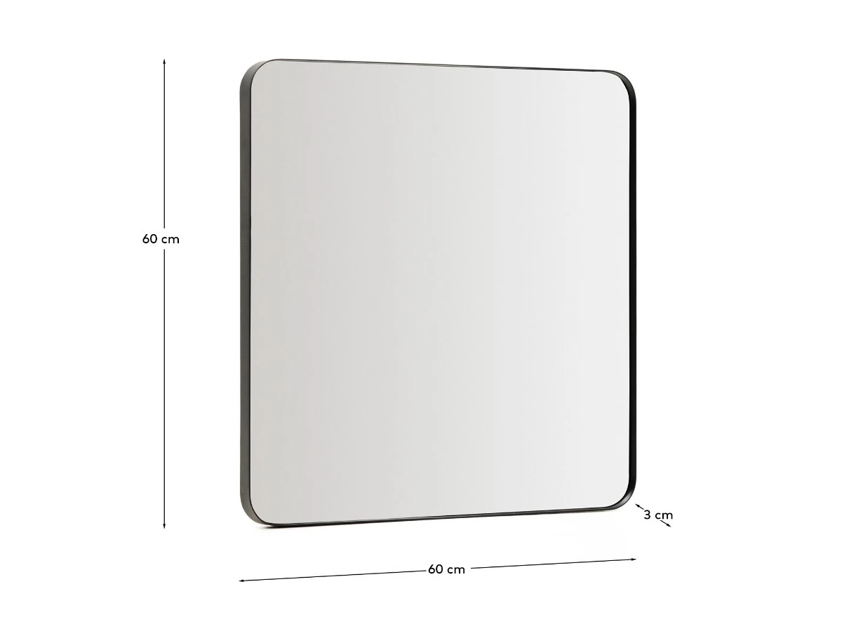 Зеркало Marco черное металлическое 60 x 60 см 961977  - фото 5