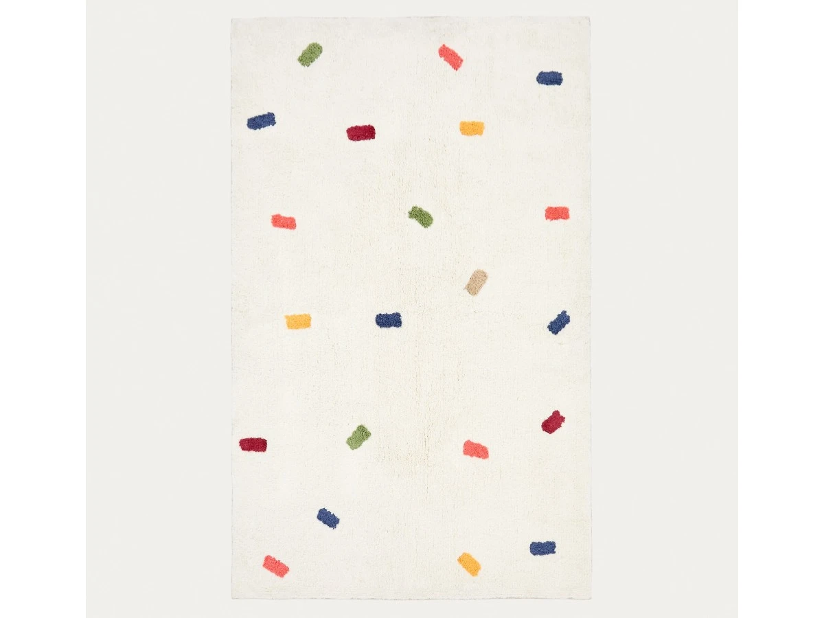 Ковер Epifania 100% белый хлопок с разноцветными точками 150 x 200 см 961993  - фото 3