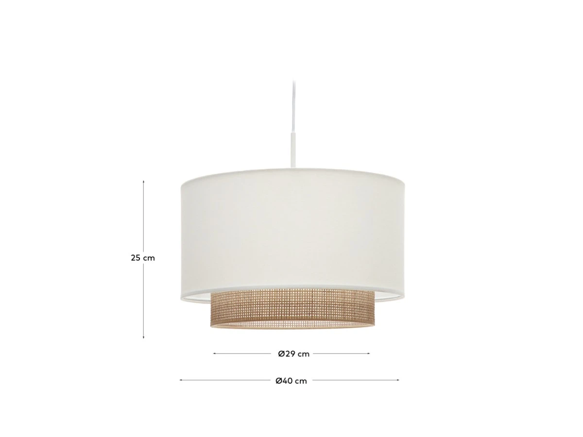 Бамбуковый потолочный плафон Erna с натуральной белой отделкой D 40 см 961997  - фото 4