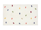 Ковер Epifania белый хлопок с разноцветными точками 90 x 150 см