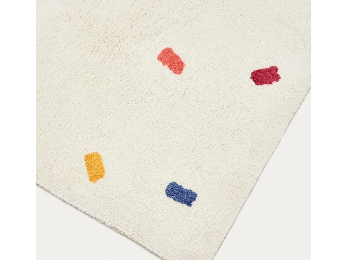 Ковер Epifania белый хлопок с разноцветными точками 90 x 150 см 962000