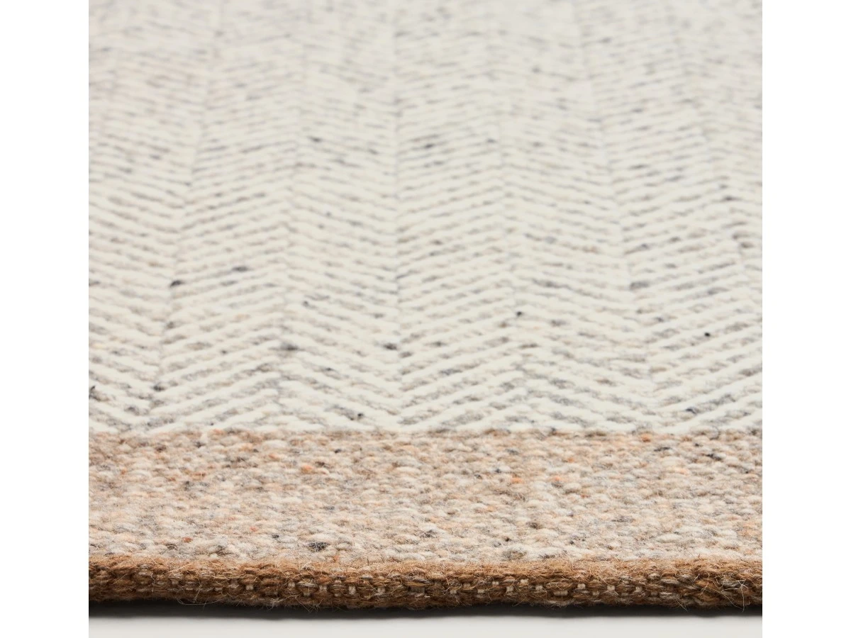 Бежевый шерстяной жаккардовый ковер Nifelia 200 x 80 см 962017  - фото 5