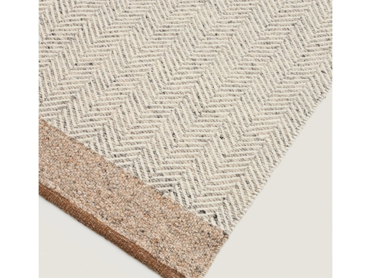 Бежевый шерстяной жаккардовый ковер Nifelia 200 x 80 см 962017  - фото 4