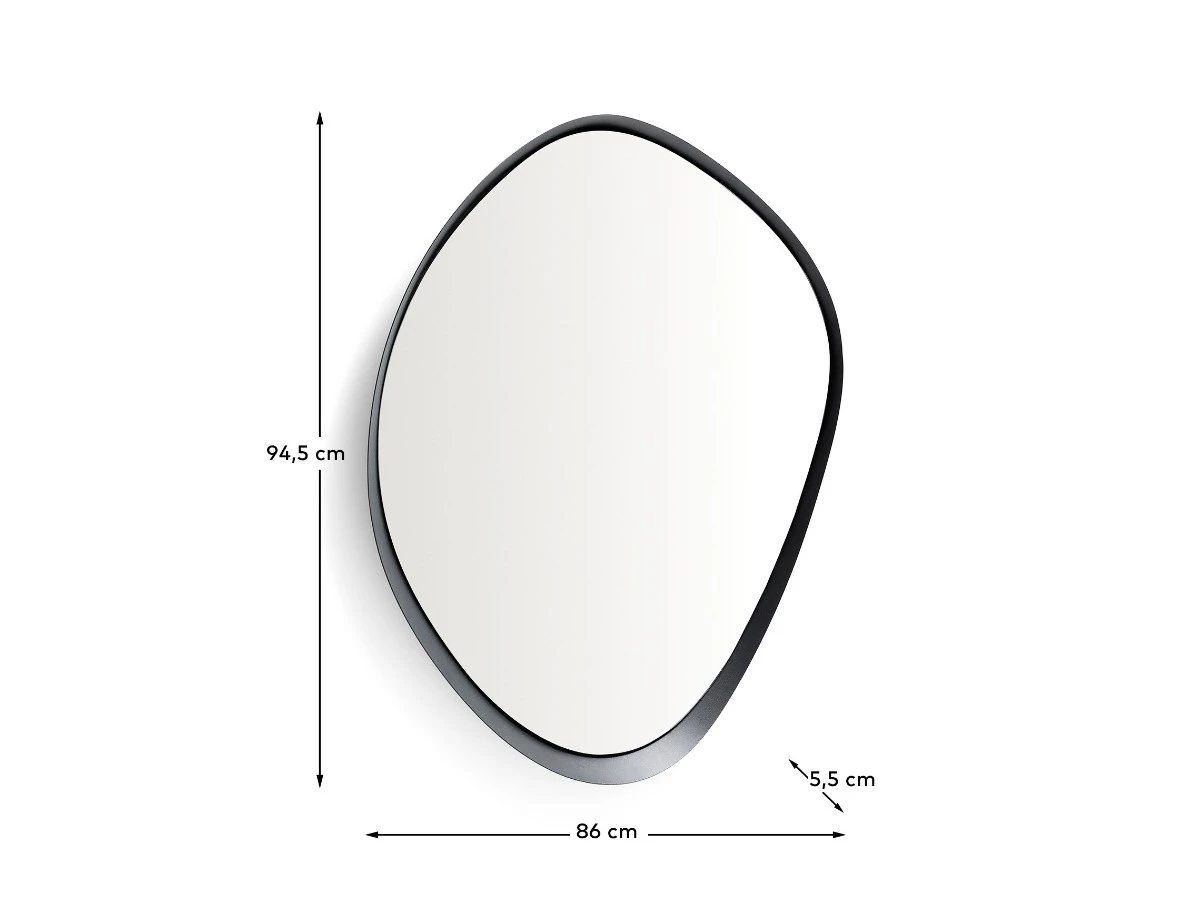 Зеркало Tebel черное металлическое 85 x 93,5 см 962023  - фото 4