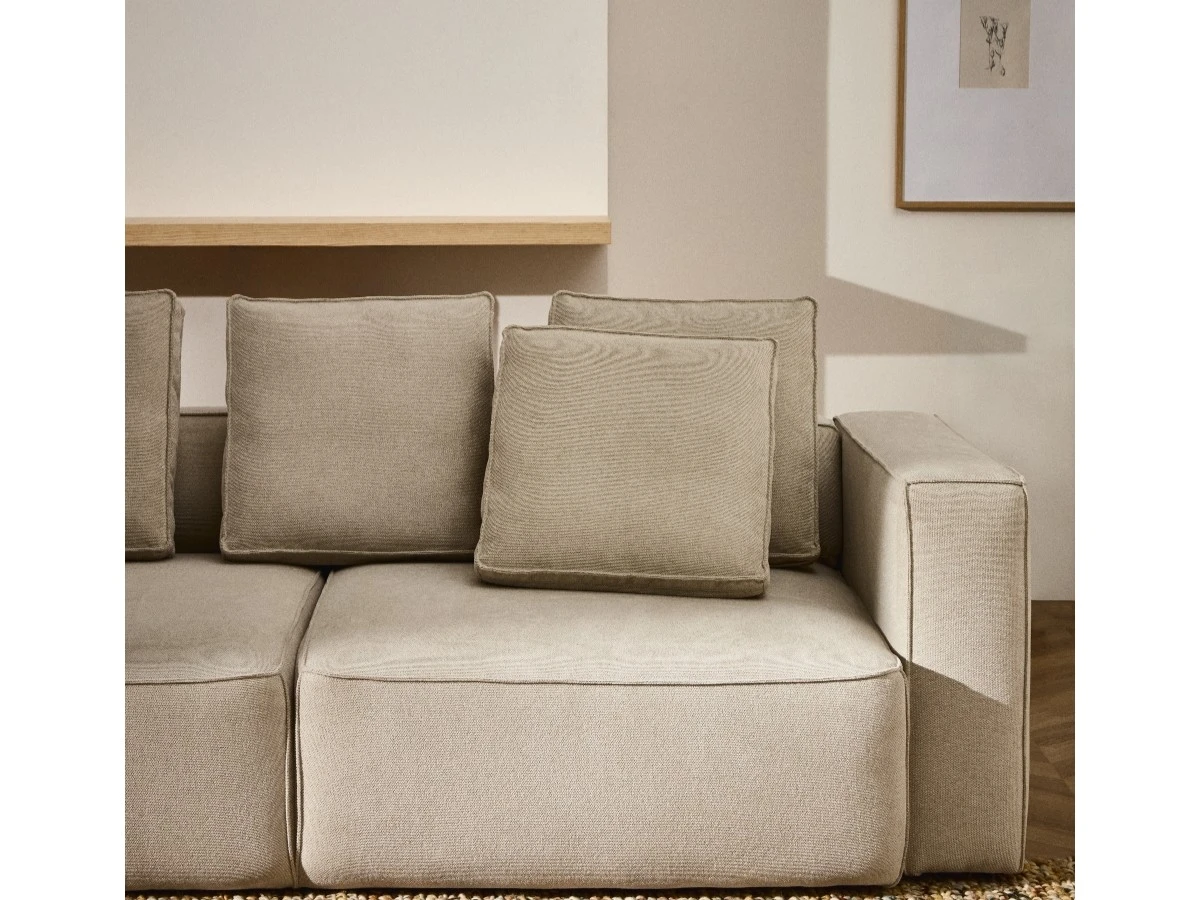 3-местный диван-кровать Marela бежевый шенилл 236 см 962094  - фото 3