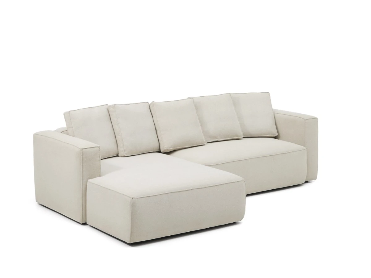 3-местный диван-кровать Marela бежевый шенилл с кушеткой слева 962102  - фото 4