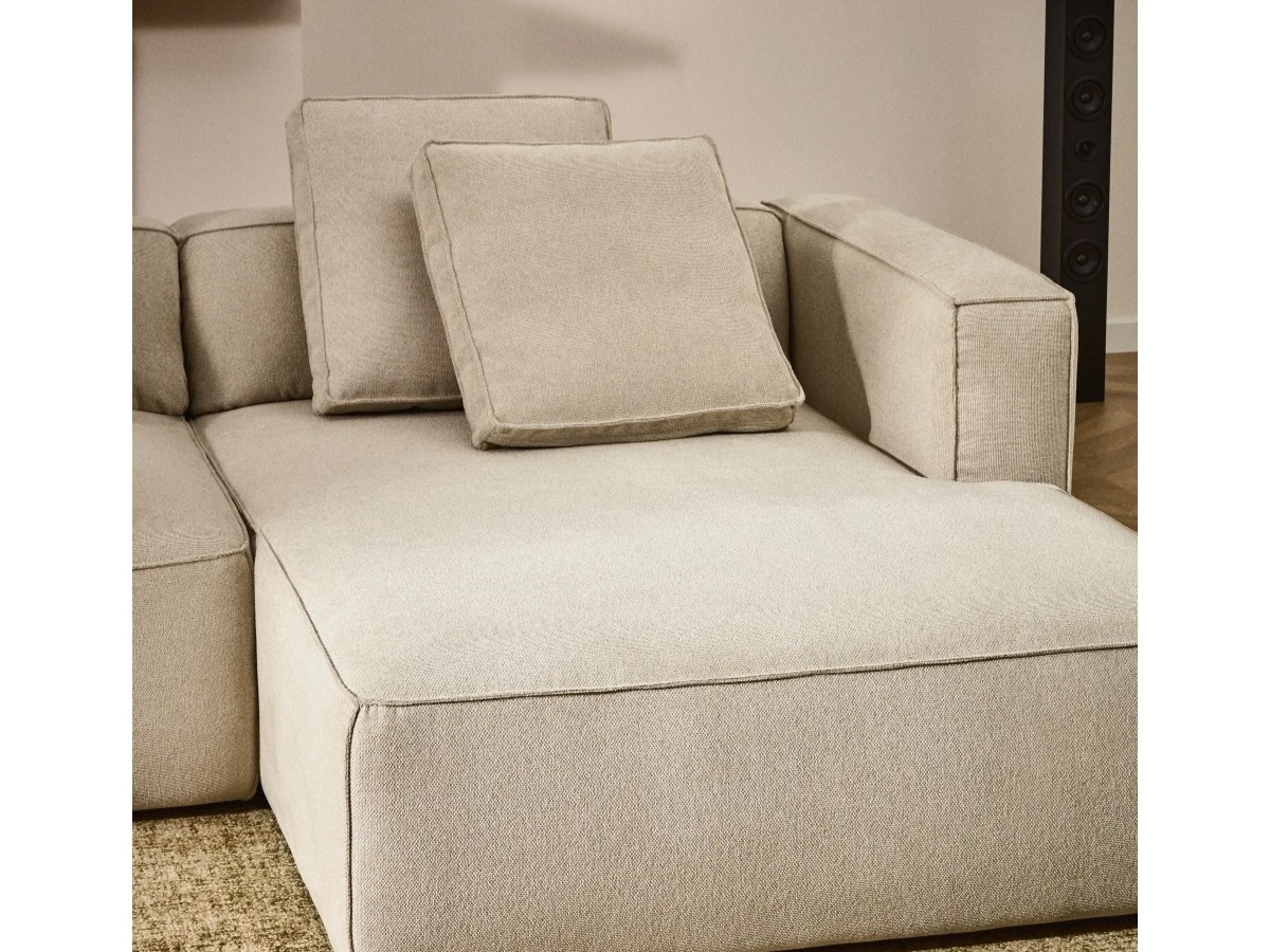 3-местный диван-кровать Marela бежевый шенилл с кушеткой справа 276 см 962112  - фото 3