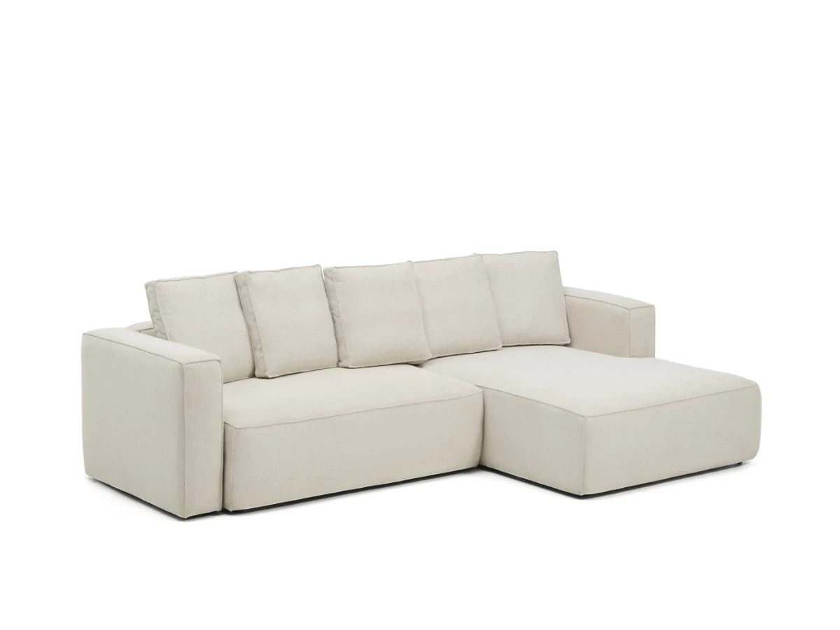 3-местный диван-кровать Marela бежевый шенилл с кушеткой справа 276 см 962112  - фото 4