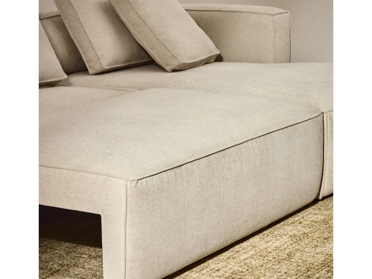 3-местный диван-кровать Marela бежевый шенилл с кушеткой справа 276 см 962112