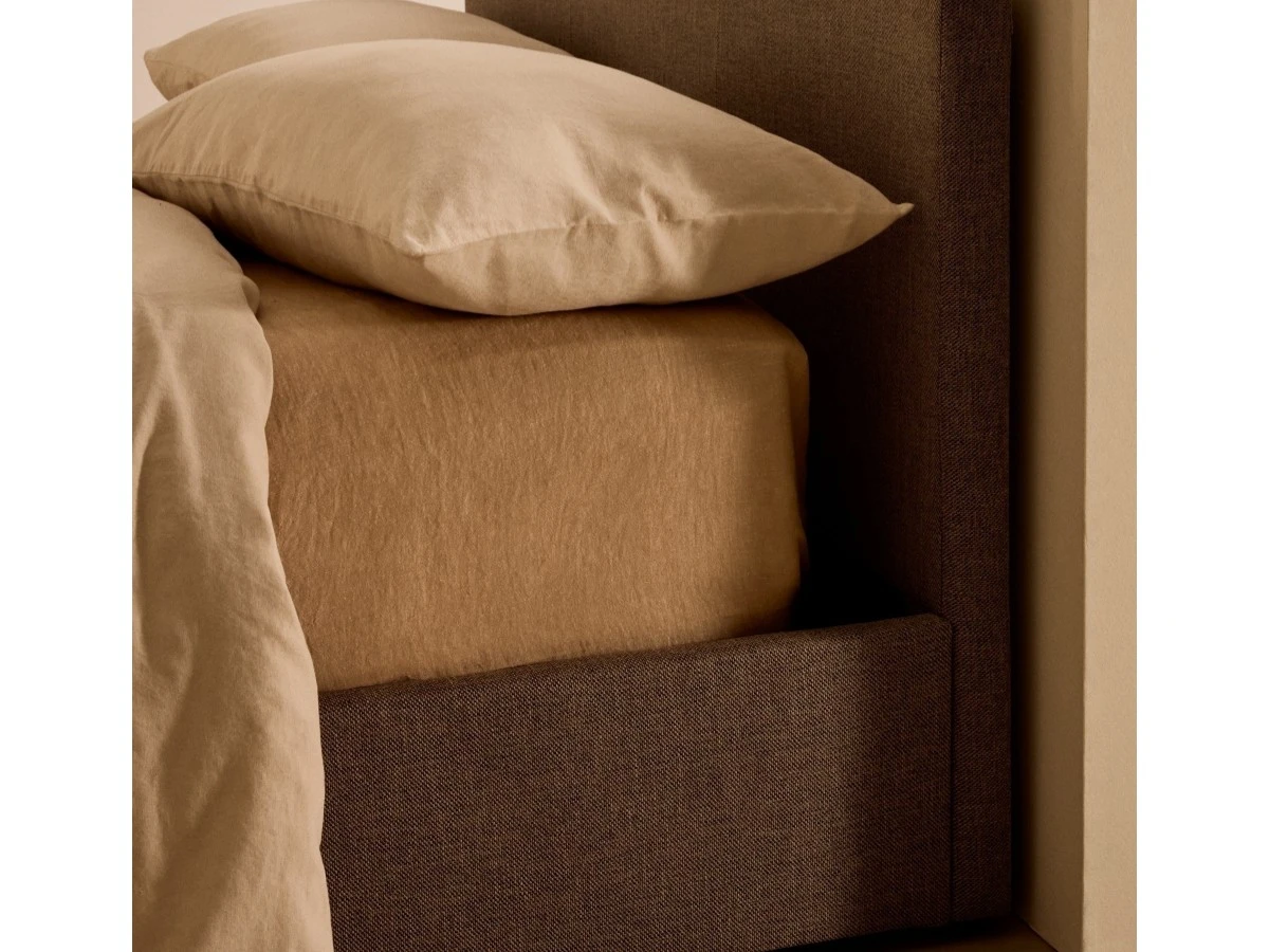 Nahiri Мягкая серая кровать для матраса размером 180 x 200 см 962138  - фото 3