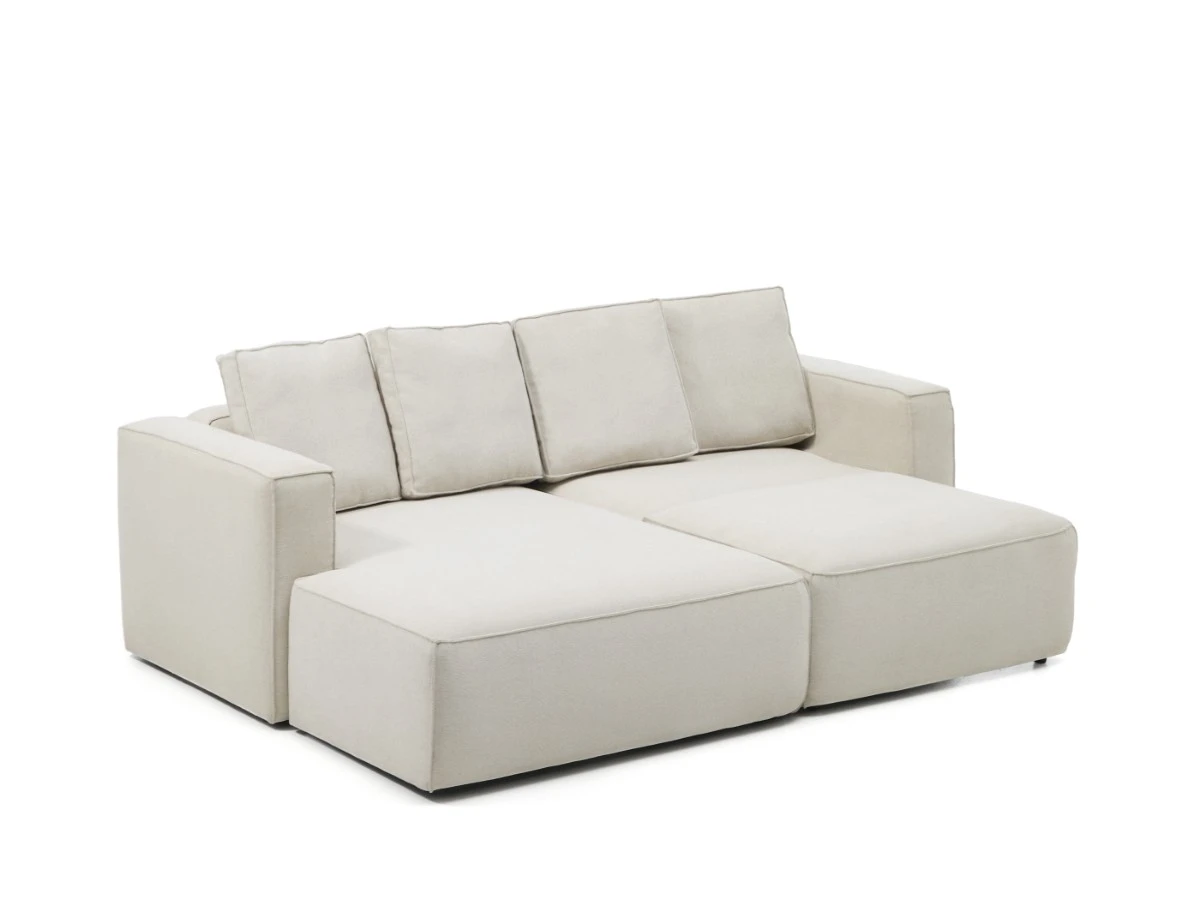 Диван-кровать Marela бежевый шенилл 3-местный с кушеткой слева 236 см 962185  - фото 5