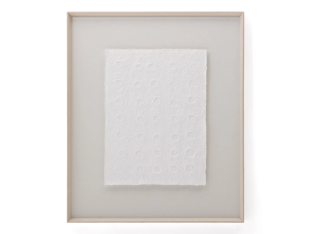 Olvin Абстрактная картина на белой переработанной бумаге с рельефным рисунком 103.6 x 123.6 cm 962192  - фото 4