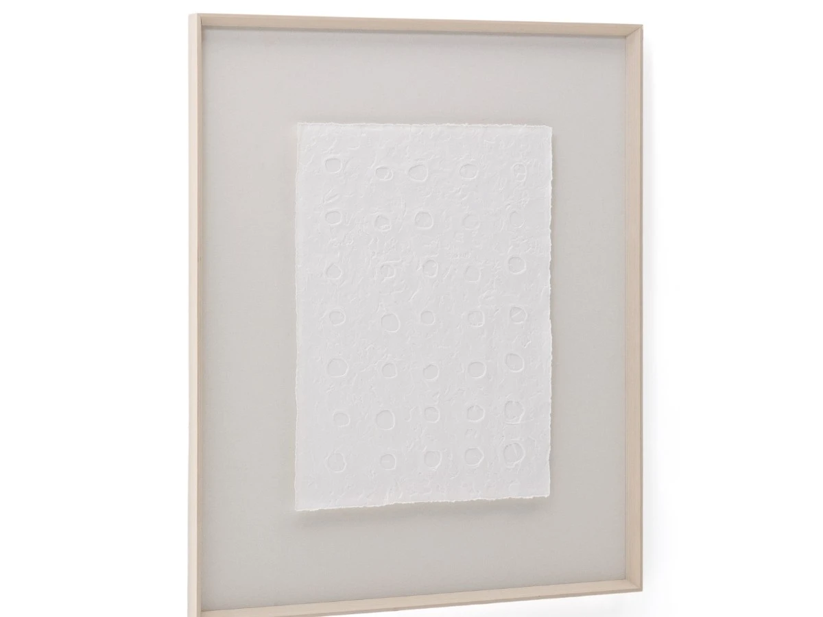 Olvin Абстрактная картина на белой переработанной бумаге с рельефным рисунком 103.6 x 123.6 cm 962192  - фото 3