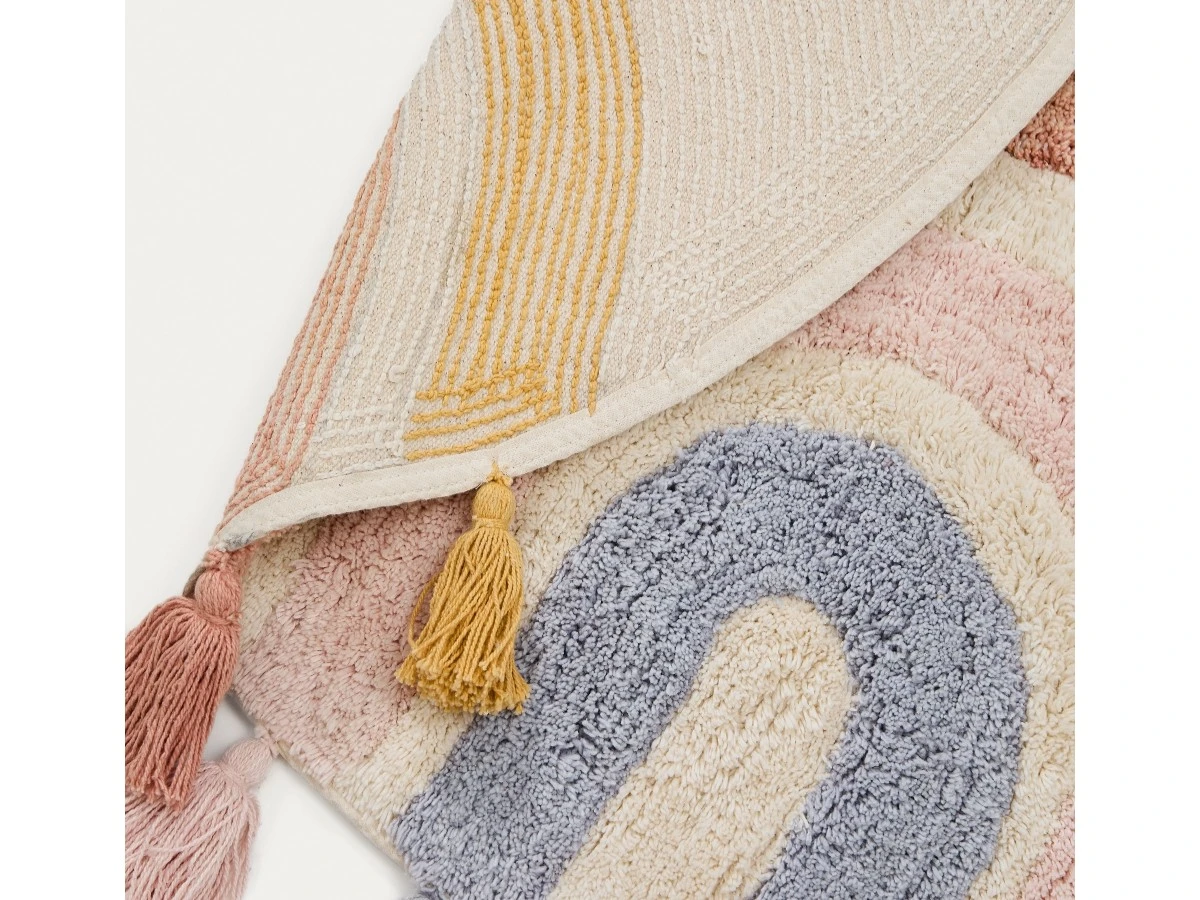 Круглый ковер Tadea 100% хлопок разноцветная радуга D 100 см 962264  - фото 5