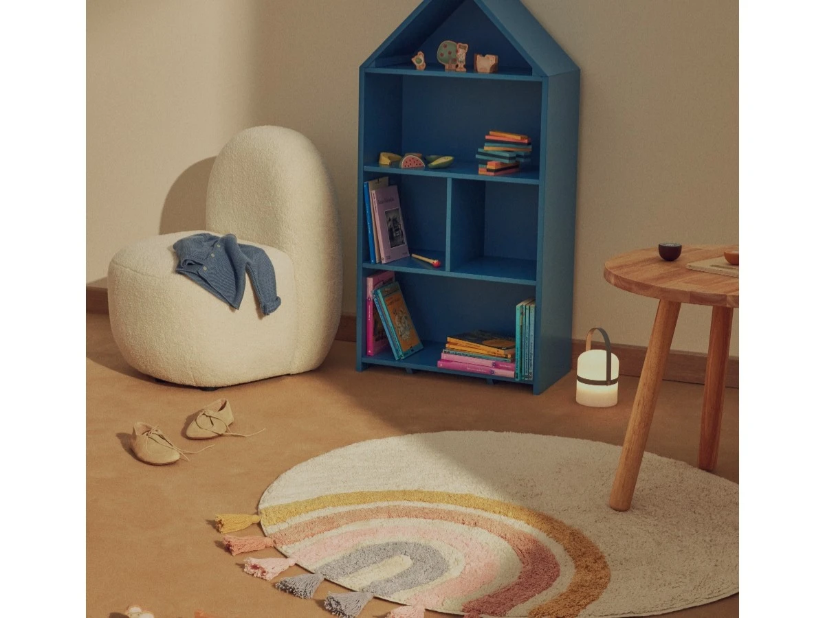 Круглый ковер Tadea 100% хлопок разноцветная радуга D 100 см 962264