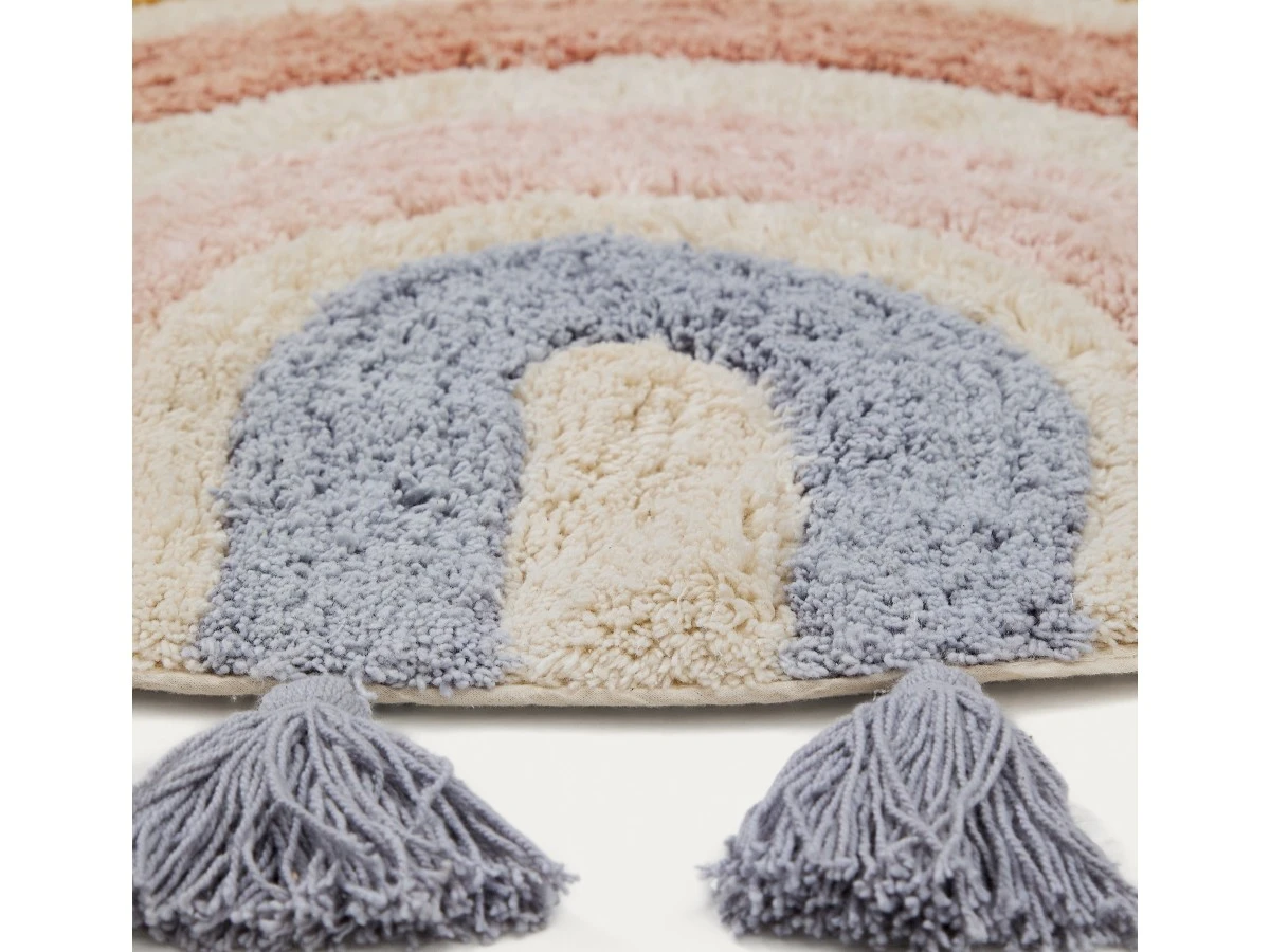 Круглый ковер Tadea 100% хлопок разноцветная радуга D 100 см 962264  - фото 4